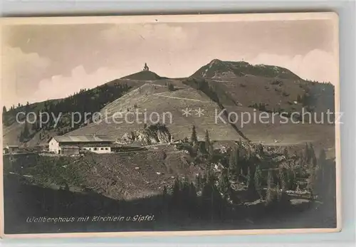 AK / Ansichtskarte Wallberghaus mit Kirchlein und Gipfel Kat. Rottach Egern