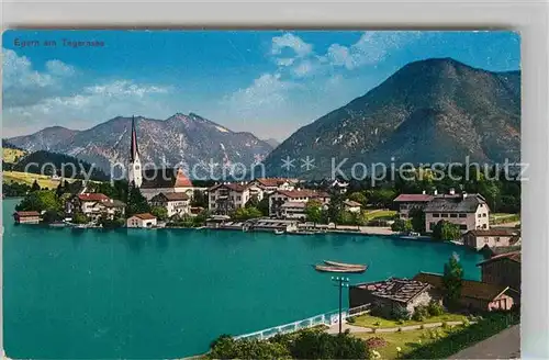 AK / Ansichtskarte Egern Tegernsee Panorama mit Kirche Kat. Rottach Egern