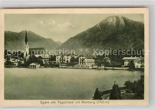 AK / Ansichtskarte Egern Tegernsee mit Kirche und Wallberg Kat. Rottach Egern