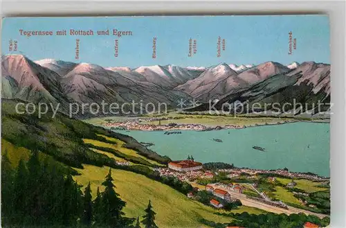 AK / Ansichtskarte Rottach Egern Tegernsee Panoramakarte