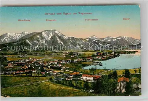 AK / Ansichtskarte Rottach Egern Tegernsee mit Hirschberg Ringspitz Fockenstein und Huter