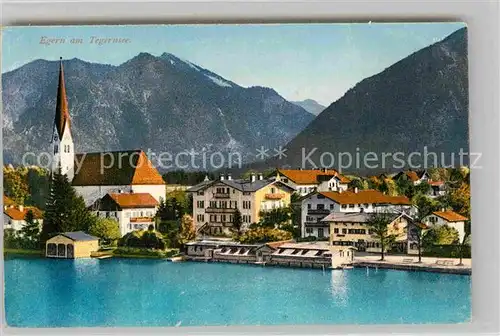 AK / Ansichtskarte Egern Tegernsee mit Kirche und Wallberg Kat. Rottach Egern