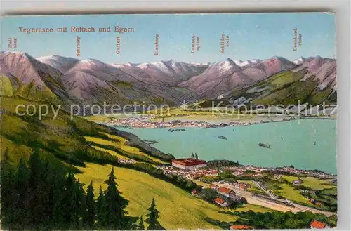 AK / Ansichtskarte Rottach Egern Tegernsee Panoramakarte