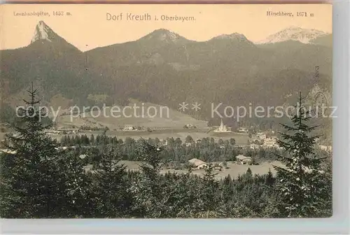 AK / Ansichtskarte Dorf Kreuth mit Leonhardspitze und Hirschberg Kat. Kreuth