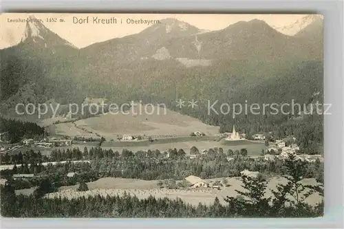 AK / Ansichtskarte Dorf Kreuth mit Leonhardspitze Kat. Kreuth