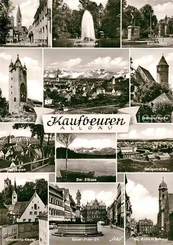 AK / Ansichtskarte Kaufbeuren Sedanstrasse Fuenfknopfturm Elbsee Kreszentia Kloster Kat. Kaufbeuren