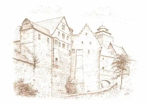 AK / Ansichtskarte Breuberg Burg Kuenstlerkarte von Kurt Stockhaus Kat. Breuberg