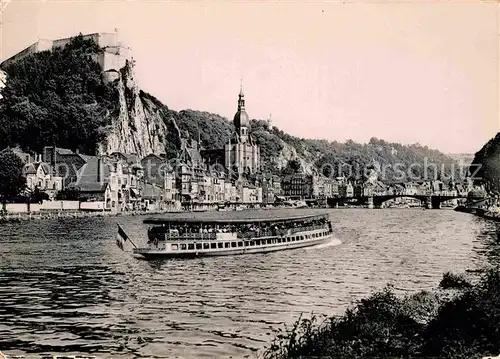 AK / Ansichtskarte Dinant sur Meuse Citadelle Eglise et Bateau