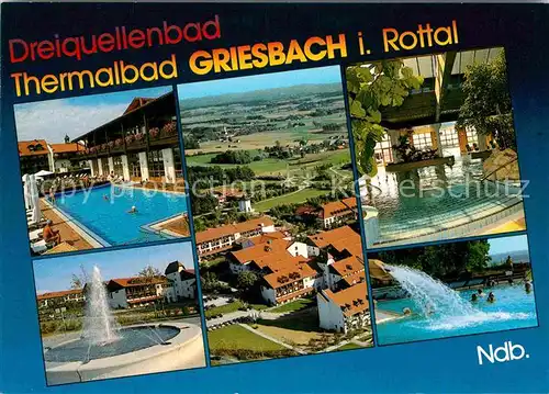 AK / Ansichtskarte Griesbach Rottal Dreiquellenbad Thermalbad Kurgebiet Fliegeraufnahme Kat. Bad Griesbach i.Rottal