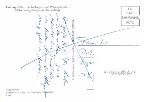 AK / Ansichtskarte Taching See Salzkammergutberge Untersberg Fliegeraufnahme Kat. Taching a.See