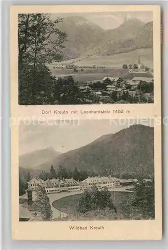 AK / Ansichtskarte Dorf Kreuth mit Leonhardstein Wildbad Kreuth Kurhaus und Kurhotel Kat. Kreuth