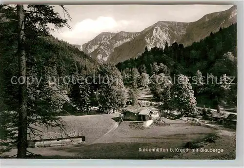 AK / Ansichtskarte Kreuth Tegernsee Siebenhuetten mit Blauberge Kat. Kreuth