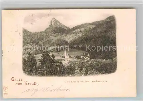 AK / Ansichtskarte Dorf Kreuth mit Leonhardstein Kat. Kreuth