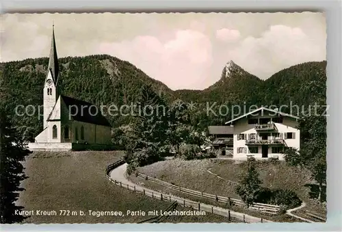 AK / Ansichtskarte Kreuth Tegernsee mit Kirche und Leonhardstein Kat. Kreuth