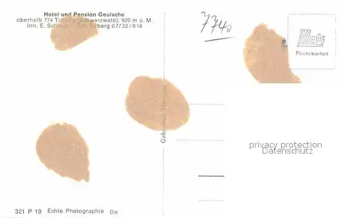 AK / Ansichtskarte Triberg Schwarzwald Hotel Pension Geutsche Kat. Triberg im Schwarzwald
