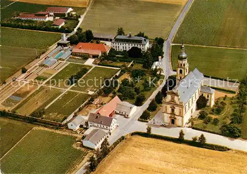 AK / Ansichtskarte Faehrbrueck Wuerzburg Wallfahrtskirche 17. Jhdt. Augustinerkloster Fliegeraufnahme Kat. Hausen b.Wuerzburg