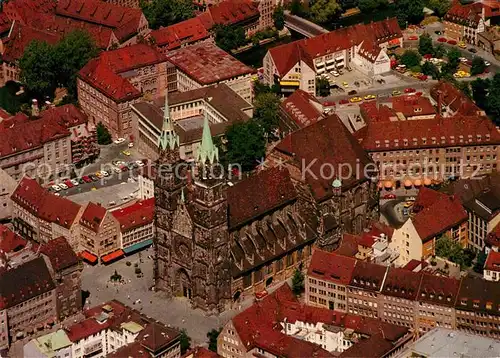 AK / Ansichtskarte Nuernberg St Lorenzkirche Altstadt Fliegeraufnahme Kat. Nuernberg