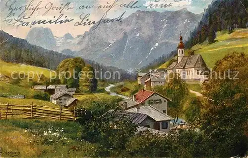 AK / Ansichtskarte Ramsau Berchtesgaden Reiteralpgebirge Kuenstlerkarte H. Hoffmann  Kat. Ramsau b.Berchtesgaden