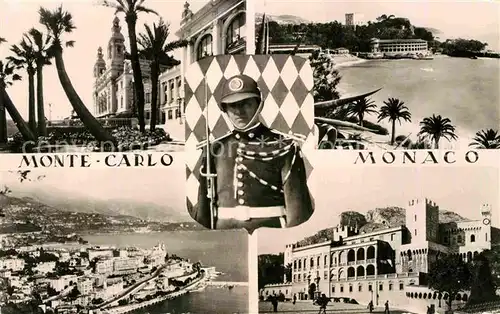 AK / Ansichtskarte Monaco Monte Carlo Fliegeraufnahme Strand Schloss Gardesoldat Kat. Monaco