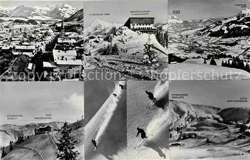 AK / Ansichtskarte Kitzbuehel Tirol Skigebiet Fliegeraufnahme Bergrestaurant Hahnenkamm Kat. Kitzbuehel