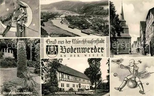 AK / Ansichtskarte Bodenwerder Muechhausenstadt Weser Muenchhausens Geburtshaus Grotte  Kat. Bodenwerder