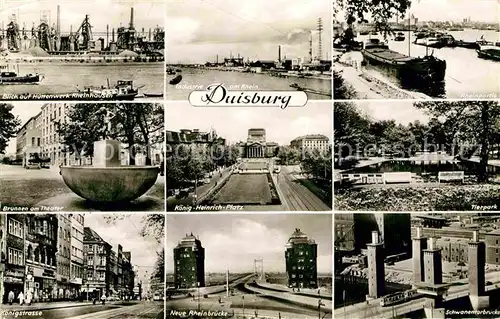 AK / Ansichtskarte Duisburg Ruhr Rhein Koenigsallee Huettenwerk Rheinhausen Schwanentorbruecken Kat. Duisburg