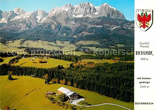 AK / Ansichtskarte Oberndorf Tirol Gasthof Bichlhof Fliegeraufnahme Kaisergebirge  Kat. Oberndorf in Tirol