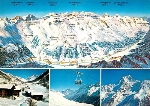 AK / Ansichtskarte Ried Loetschental VS Tschingelhorn Bluemlisalphorn Luftseilbahn Kat. Blatten VS
