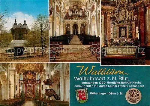 AK / Ansichtskarte Wallduern Wallfahrtsort z hl Blut Wallfahrtskirche Innenansicht Kat. Wallduern