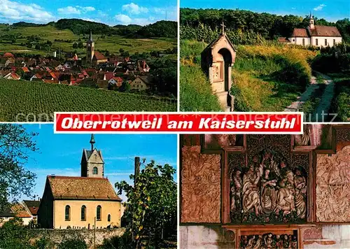 AK / Ansichtskarte Oberrotweil Ortsansichten mit Kirche Bildstock Relief Kat. Vogtsburg im Kaiserstuhl
