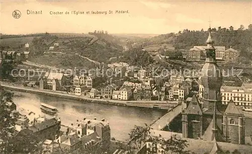 AK / Ansichtskarte Dinant sur Meuse Clocher de L`Eglise et faubourg St. Medard
