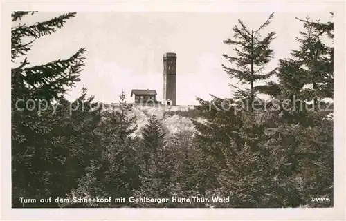 AK / Ansichtskarte Schneekopf Turm mit Gehlberger Huette Kat. Oberhof Thueringen