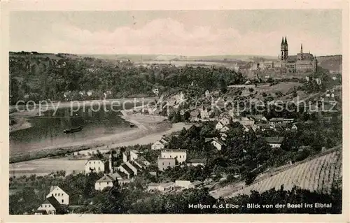 AK / Ansichtskarte Meissen Elbe Sachsen Blick von der Basel ins Elbtal Kat. Meissen