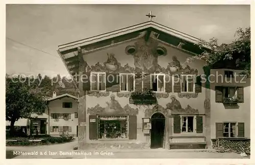 AK / Ansichtskarte Mittenwald Bayern Bemaltes Haus im Gries Kat. Mittenwald