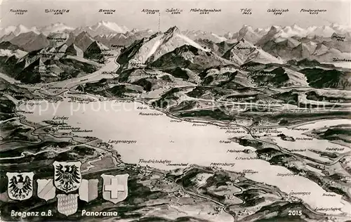 AK / Ansichtskarte Bregenz Bodensee Panoramakarte