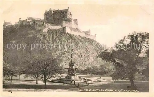 AK / Ansichtskarte Edinburgh Castle udn Ross Fountain Kat. Edinburgh