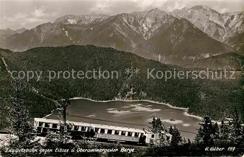 AK / Ansichtskarte Zahnradbahn Zugspitzbahn Eibsee Oberammergauer Berge  Kat. Bergbahn