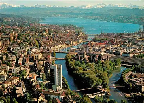 AK / Ansichtskarte Zuerich ZH Fliegeraufnahme Hotel Zuerich Limmat 