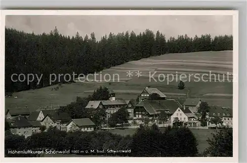 AK / Ansichtskarte Schoenwald Schwarzwald Ortsblick Kat. Schoenwald im Schwarzwald