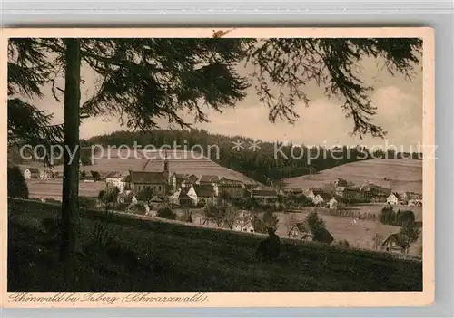AK / Ansichtskarte Schoenwald Schwarzwald Ortsansicht mit Kirche Kat. Schoenwald im Schwarzwald