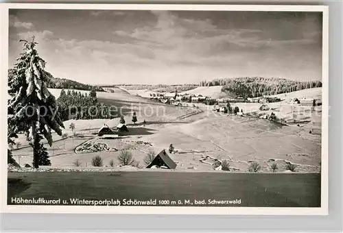 AK / Ansichtskarte Schoenwald Schwarzwald Winterpanorama Kat. Schoenwald im Schwarzwald