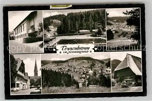 AK / Ansichtskarte Tennenbronn Teilansichten Schwimmbad Kirche Panorama Kat. Schramberg