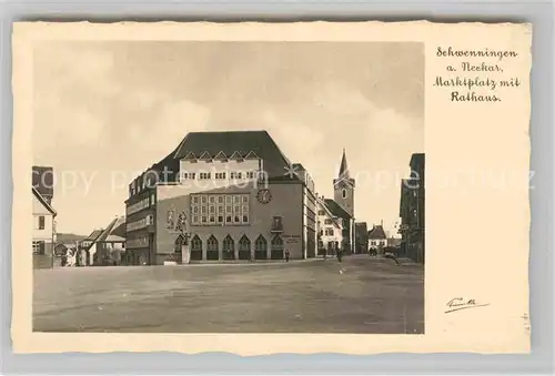 AK / Ansichtskarte Schwenningen Neckar Marktplatz mit Rathaus Kat. Villingen Schwenningen