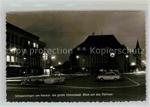 AK / Ansichtskarte Schwenningen Neckar Rathaus bei Nacht Kat. Villingen Schwenningen