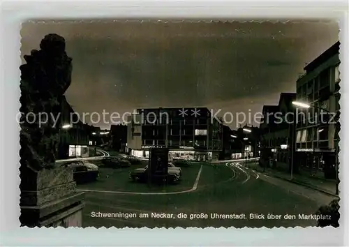 AK / Ansichtskarte Schwenningen Neckar Marktplatz bei Nacht Kat. Villingen Schwenningen