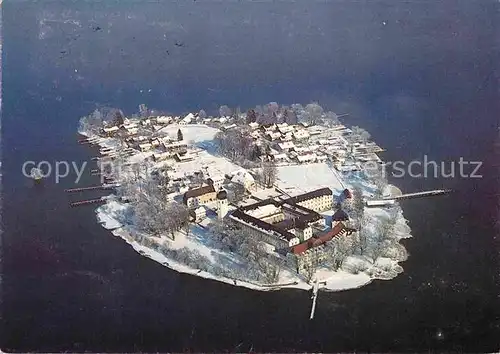 AK / Ansichtskarte Frauenchiemsee Kloster Insel Fliegeraufnahme Kat. Chiemsee