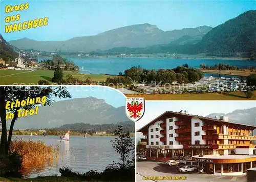 AK / Ansichtskarte Walchsee Tirol Panorama Sommer und Wintererholungsort Hotel Bellevue am See Kat. Walchsee