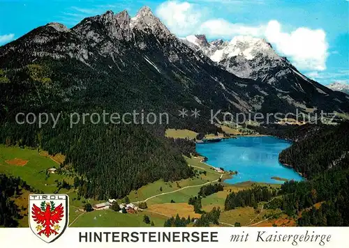 AK / Ansichtskarte Hintersteinersee mit Wildem Kaiser Kaisergebirge Fliegeraufnahme Kat. Kufstein