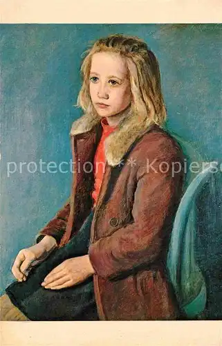 AK / Ansichtskarte Kuenstlerkarte Jack Humphrey Girl with fur Collar  Kat. Kuenstlerkarte