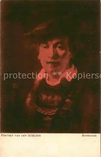AK / Ansichtskarte Rembrandt Portret van den Schilder  Kat. Persoenlichkeiten